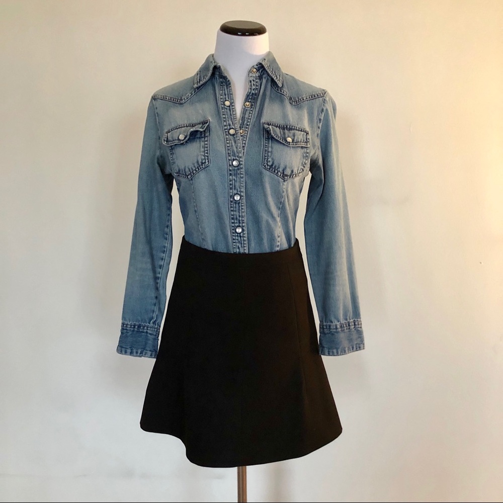 J.Crew Black Mini A-Line Skirt